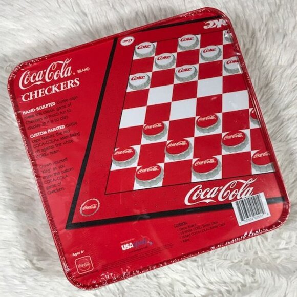 Vintage Coca-Cola Collector's Edition Checkers in Raised Logo Square Tin - Picture 3 of 12